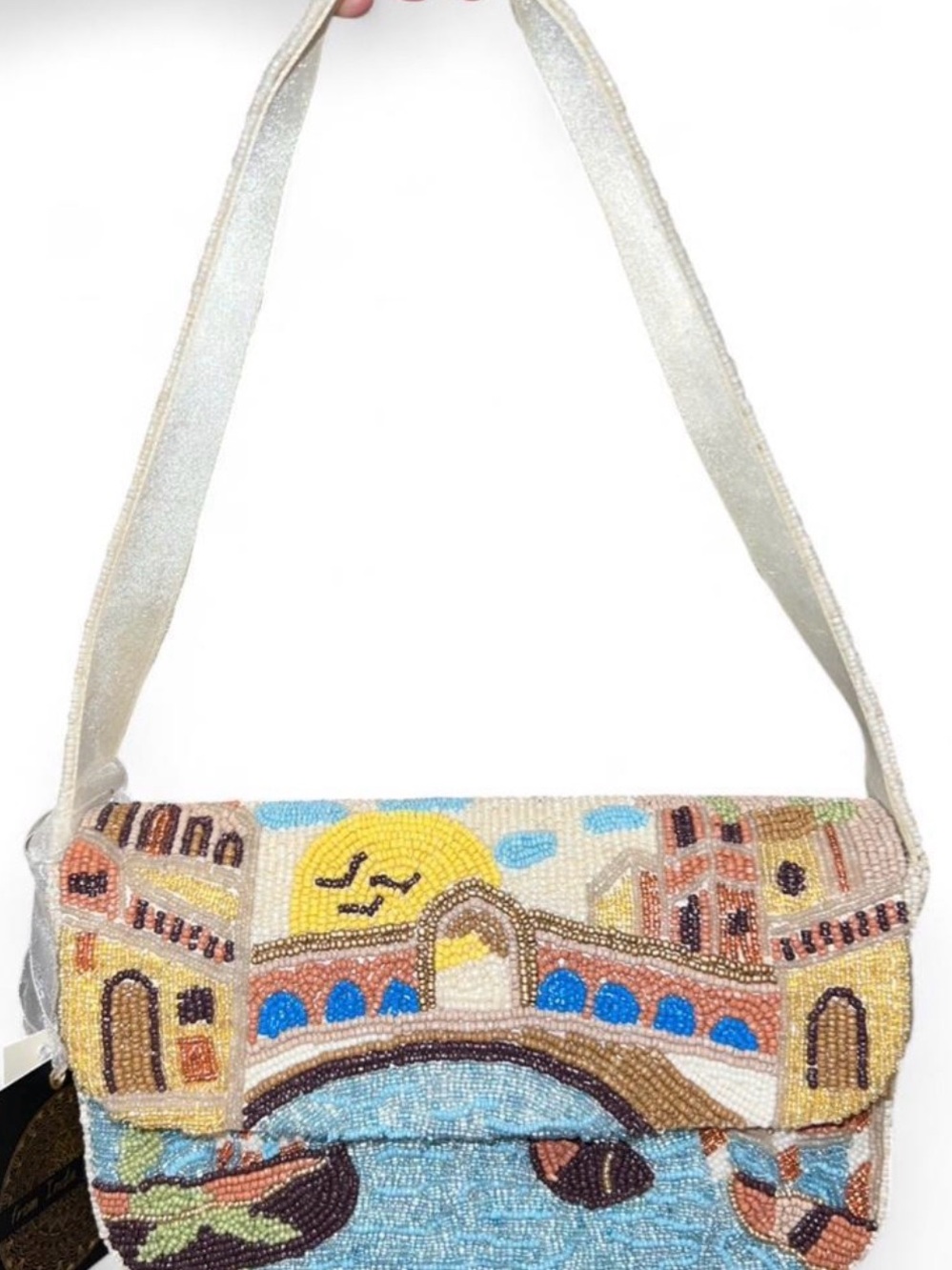 Beaded Venice Bridge Shoulder Bag in Multicolor